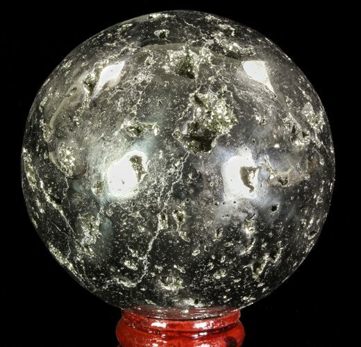 Polished Pyrite Sphere - Peru #65139